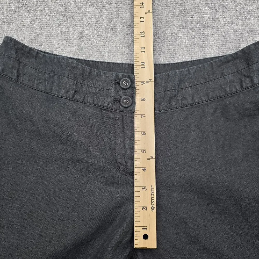 J Jill Pants Womens Petite 10 Black Linen Wide Leg Dress Trousers Casual Summer - Picture 6 of 16